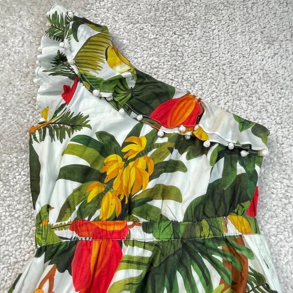 Farm Rio White Cocoa Forest One Shoulder Dress - Picture 8 of 16